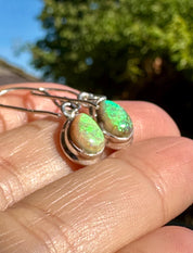 Sterling Opal Monarch Earrings, Teardrop Sterling Silver, Handmade