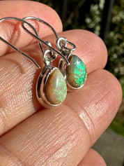 Sterling Opal Monarch Earrings, Teardrop Sterling Silver, Handmade