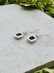 Sterling Opal Monarch Earrings, Sterling Silver Emerald Cut, Handmade