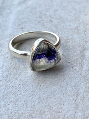 Blue John Silver Oval Ring 13mm x 13mm