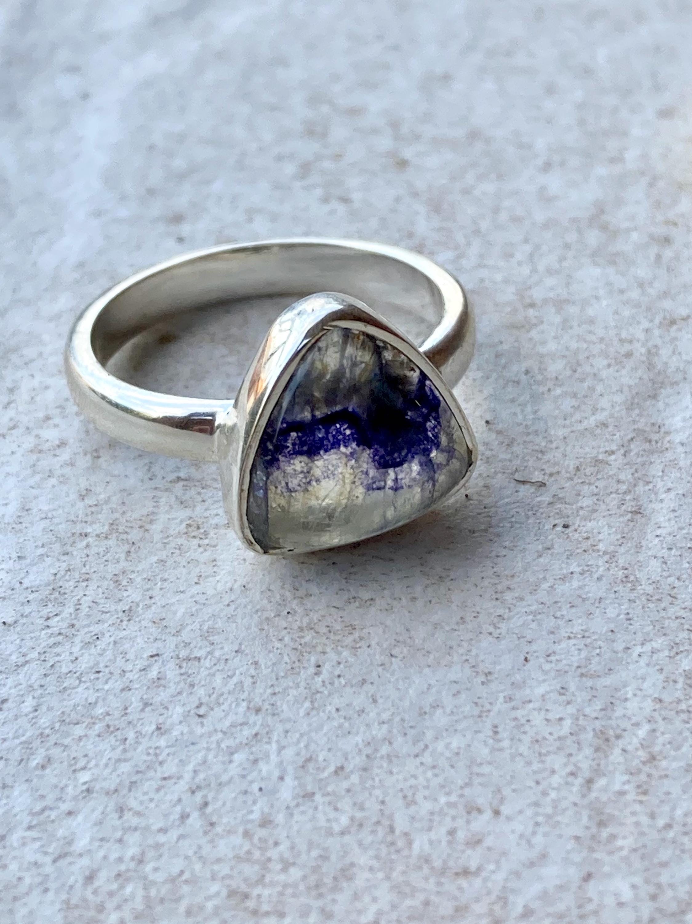 Blue John Silver Oval Ring 13mm x 13mm