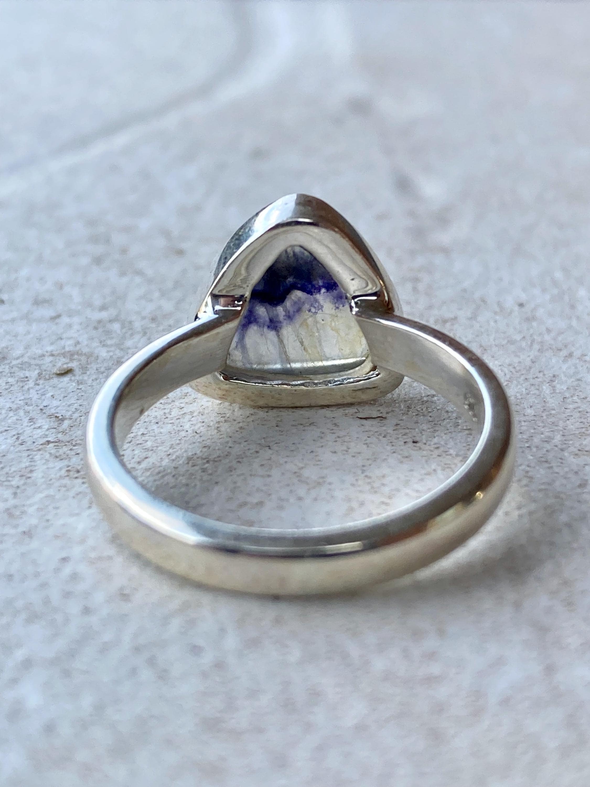 Blue John Silver Oval Ring 13mm x 13mm