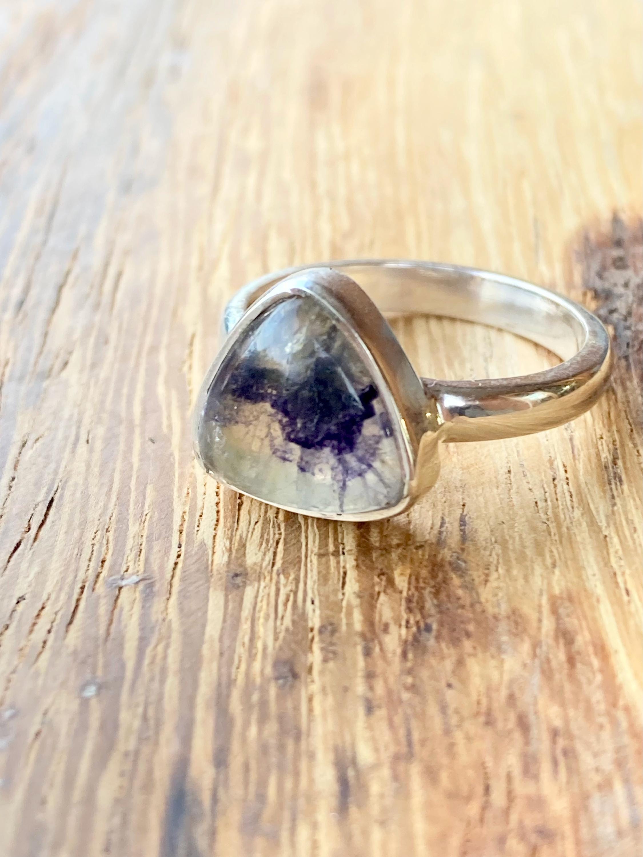 Blue John Silver Oval Ring 13mm x 13mm