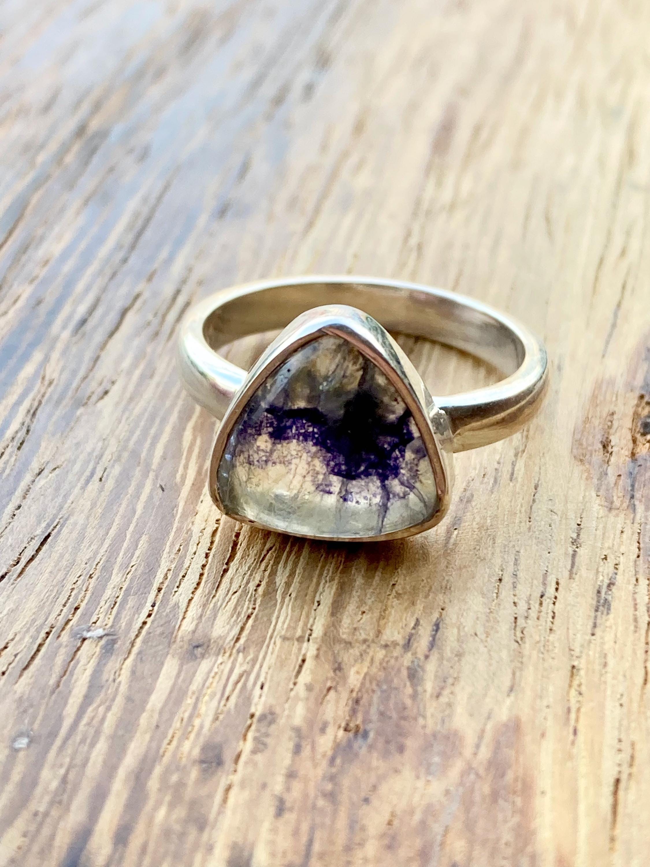 Blue John Silver Oval Ring 13mm x 13mm