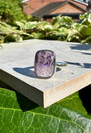 Blue John Ring: Handmade 925 Sterling Silver,Size N 1/2 (7) Derbyshire UK