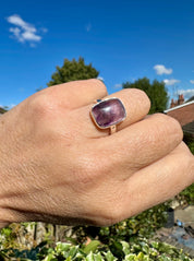 Blue John Ring: Handmade 925 Sterling Silver,Size N 1/2 (7) Derbyshire UK