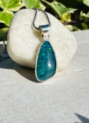 Natural Australian Pendant 19mm x 11mm Sterling Silver Handmade UK