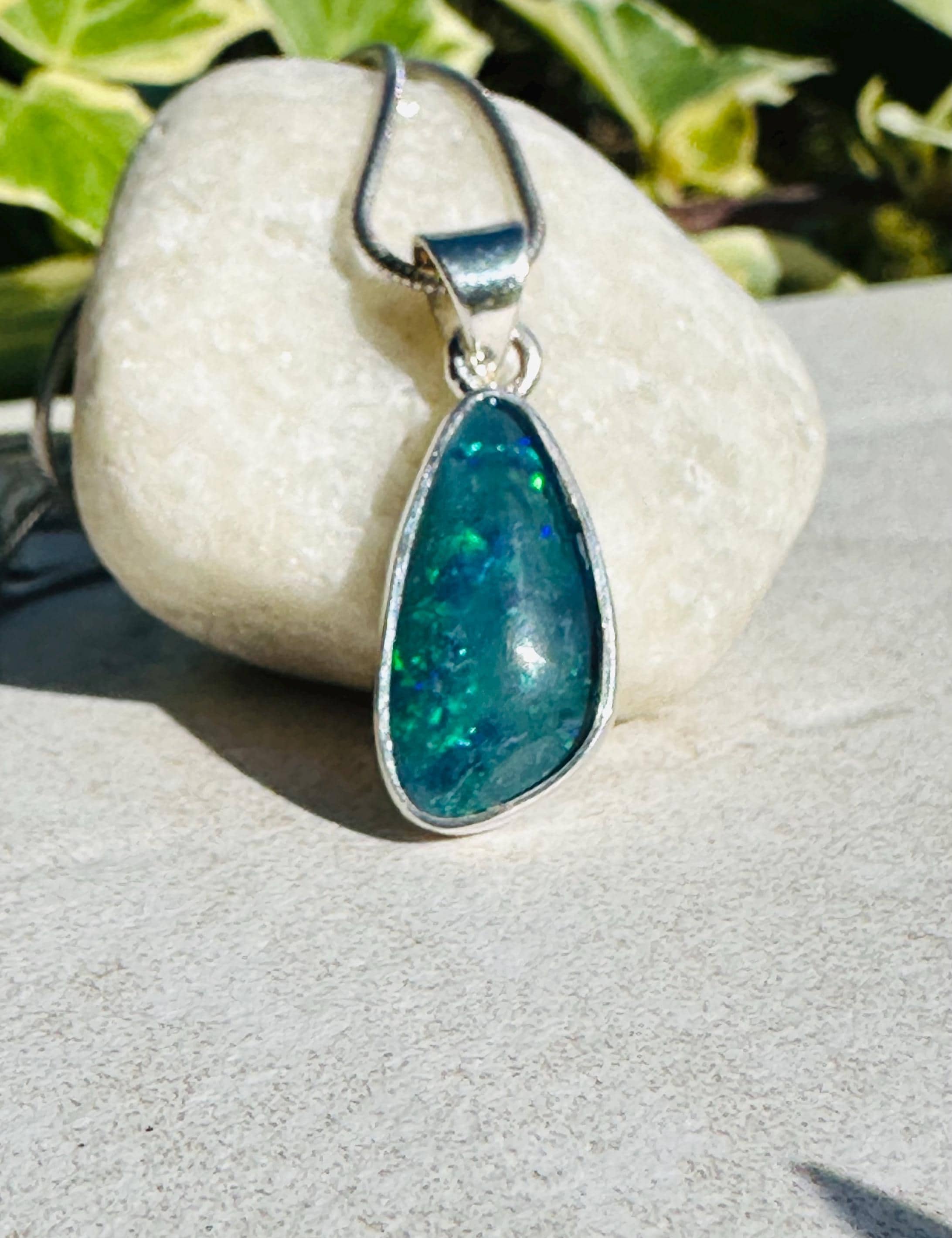 Natural Australian Pendant 19mm x 11mm Sterling Silver Handmade UK