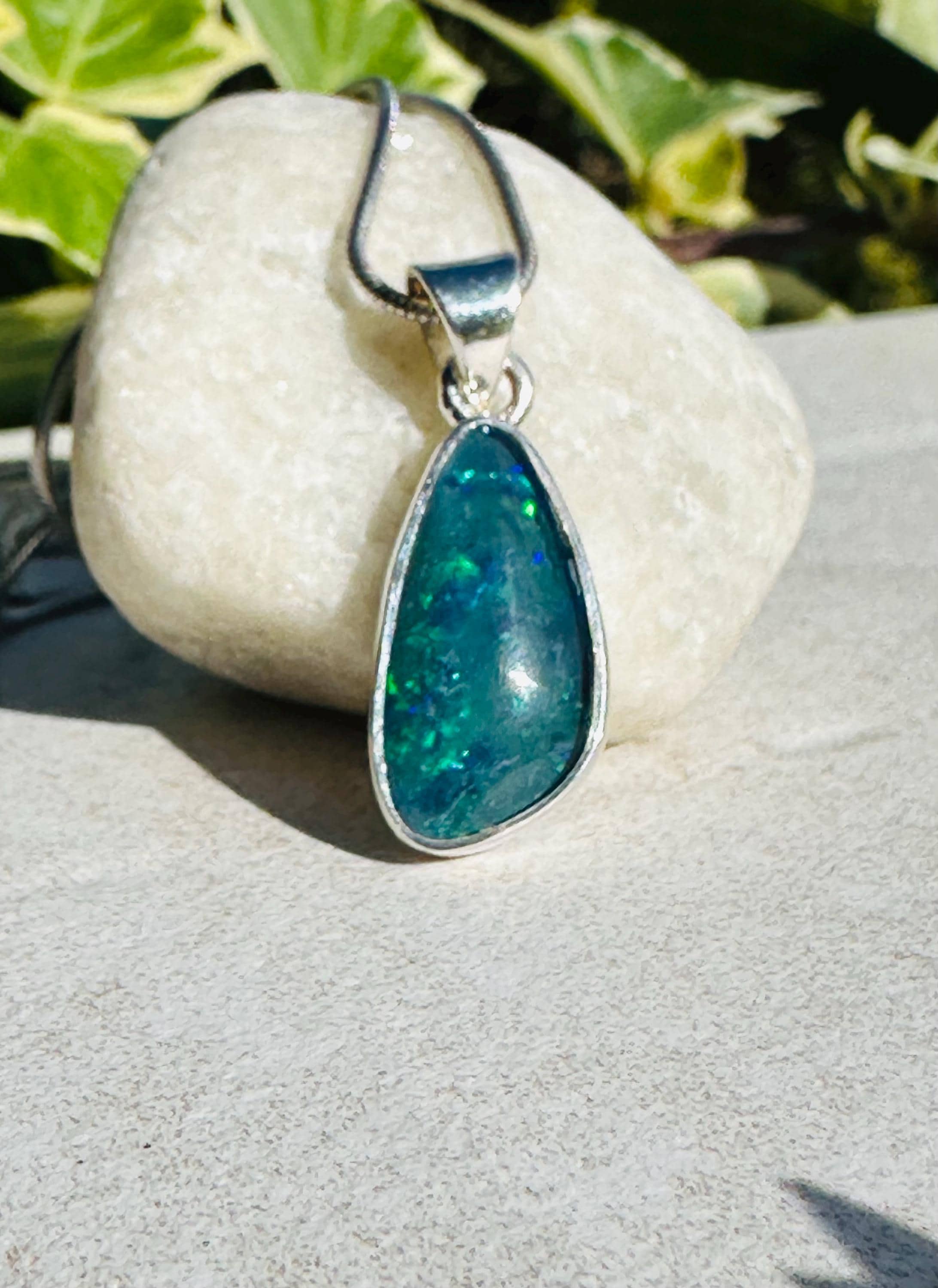 Natural Australian Pendant 19mm x 11mm Sterling Silver Handmade UK