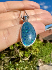 Natural Australian Pendant 21mm x 12mm Sterling Silver Handmade UK