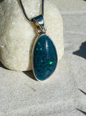 Natural Australian Pendant 21mm x 12mm Sterling Silver Handmade UK