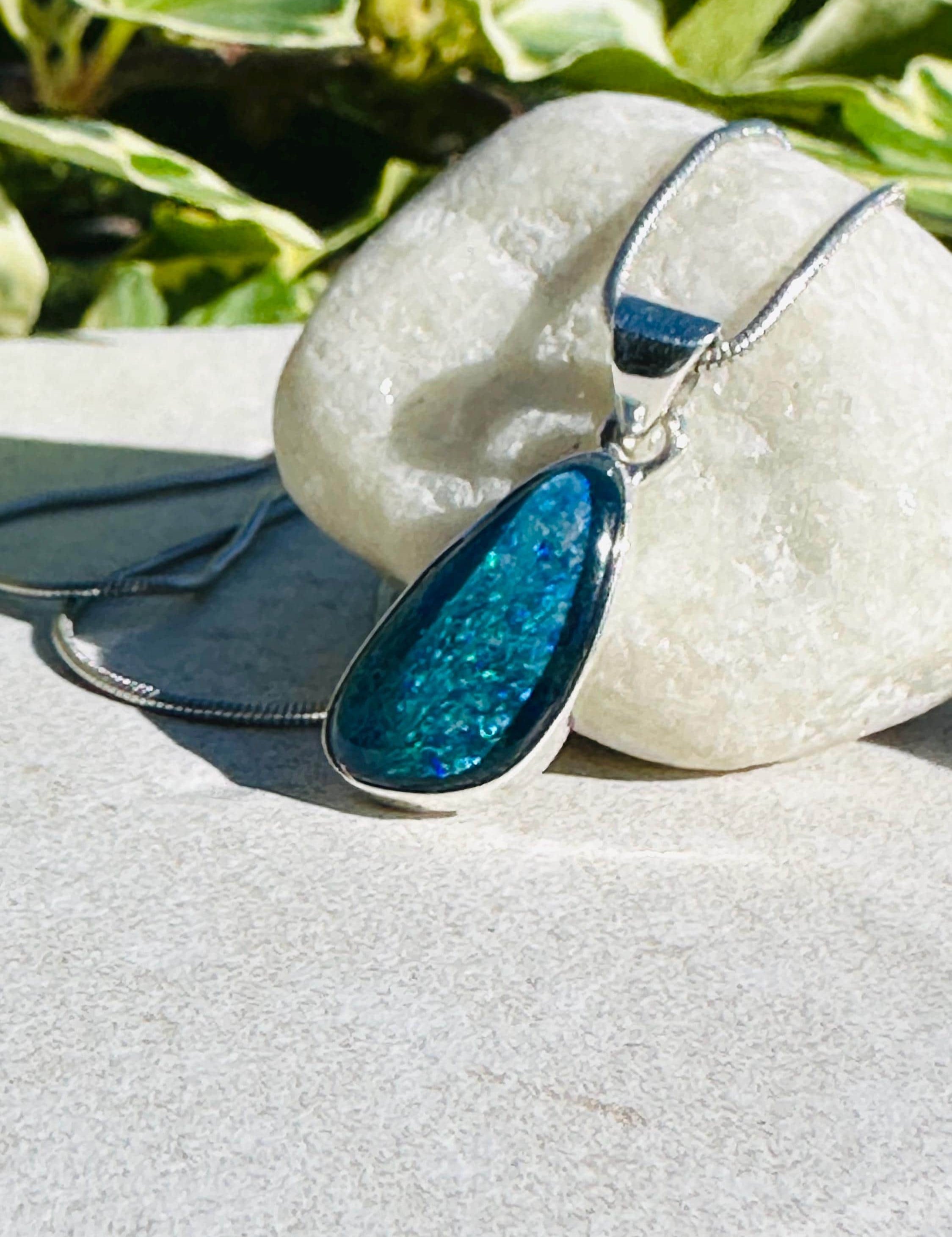 Natural Australian Pendant 18mm x 10mm Sterling Silver Handmade UK gift