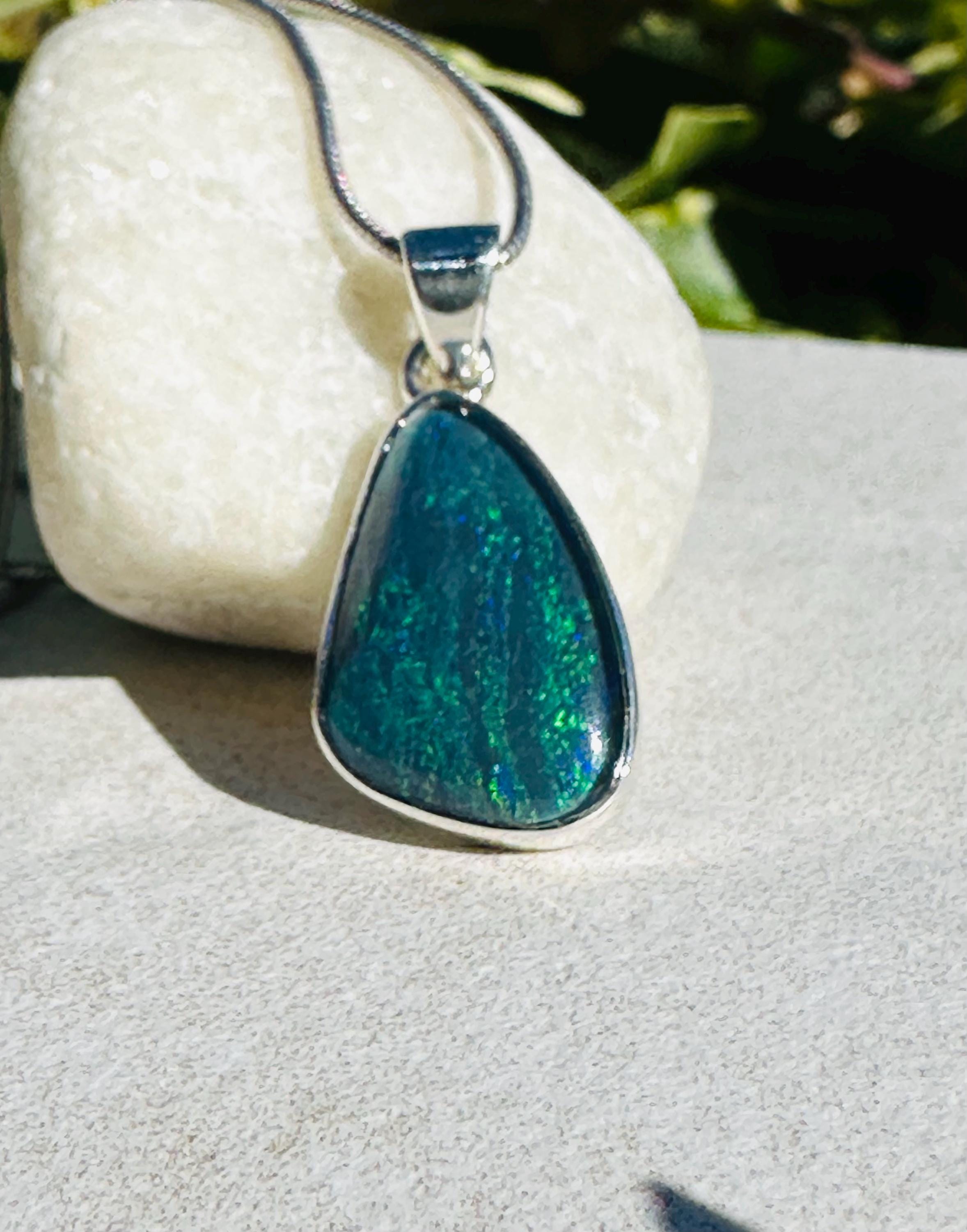 Natural Australian Pendant 20mm x 13mm Sterling Silver Handmade UK gift