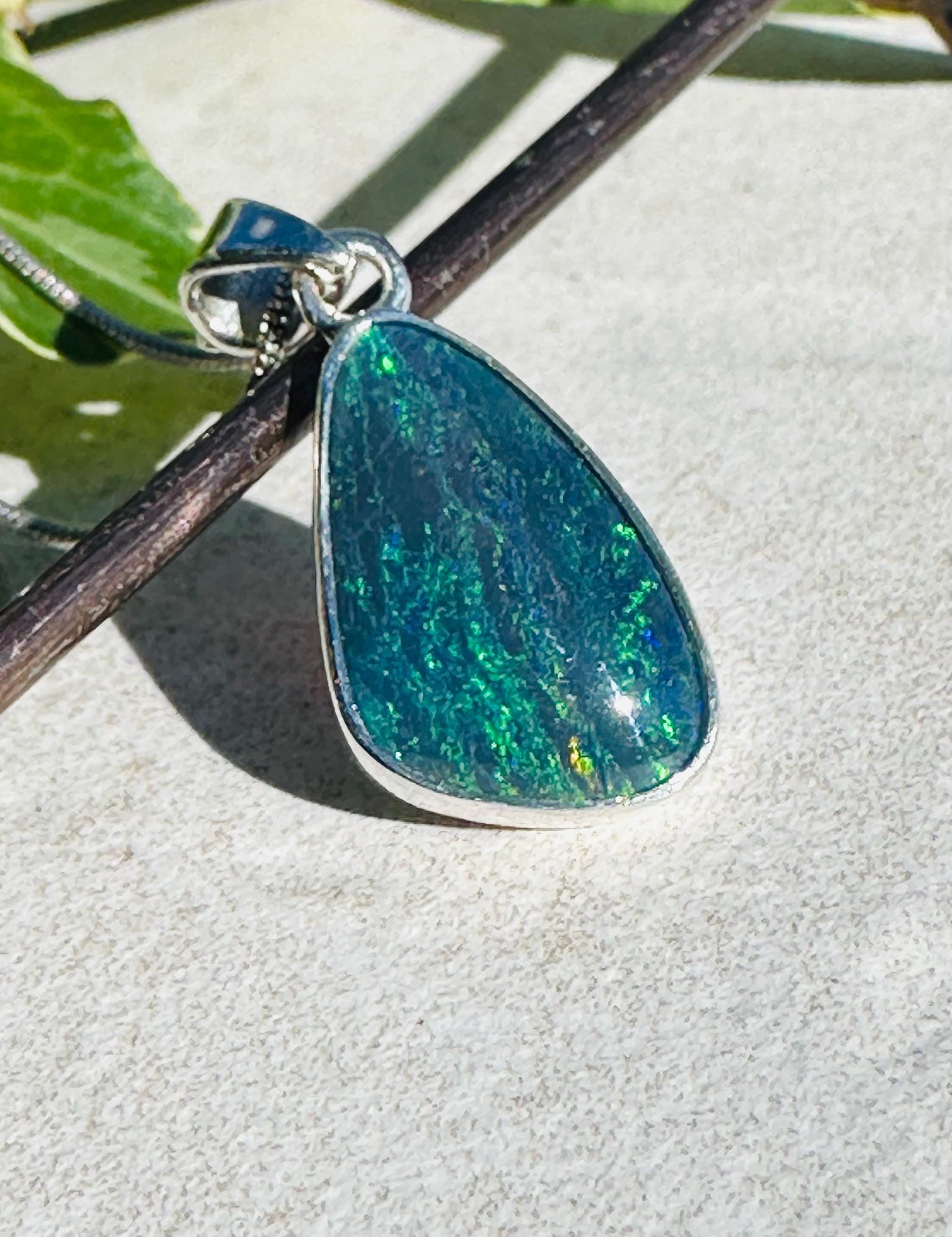 Natural Australian Pendant 20mm x 13mm Sterling Silver Handmade UK gift