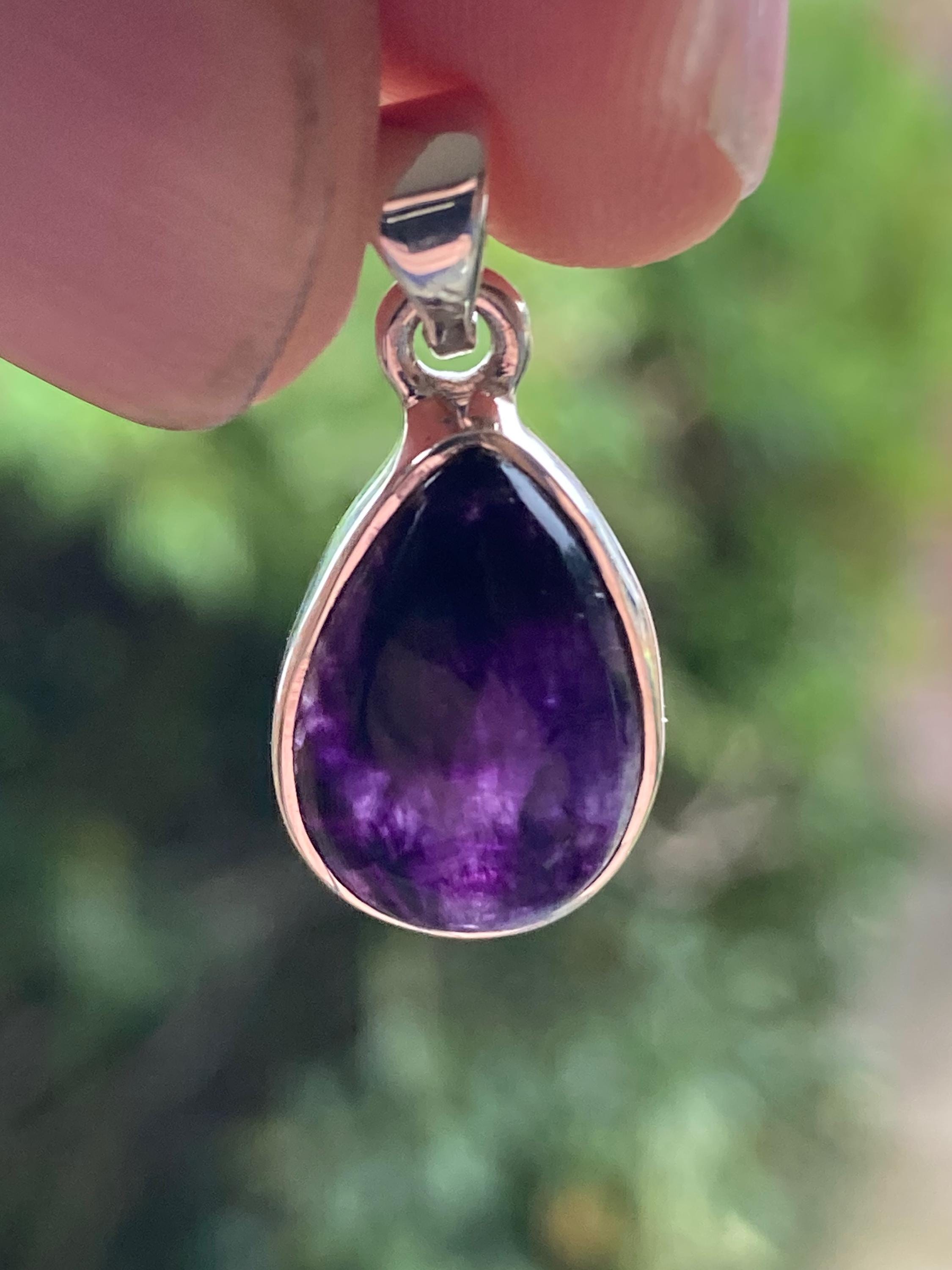 Blue John Sterling Silver Teardrop Pendant 1.6cm x 1.0cm