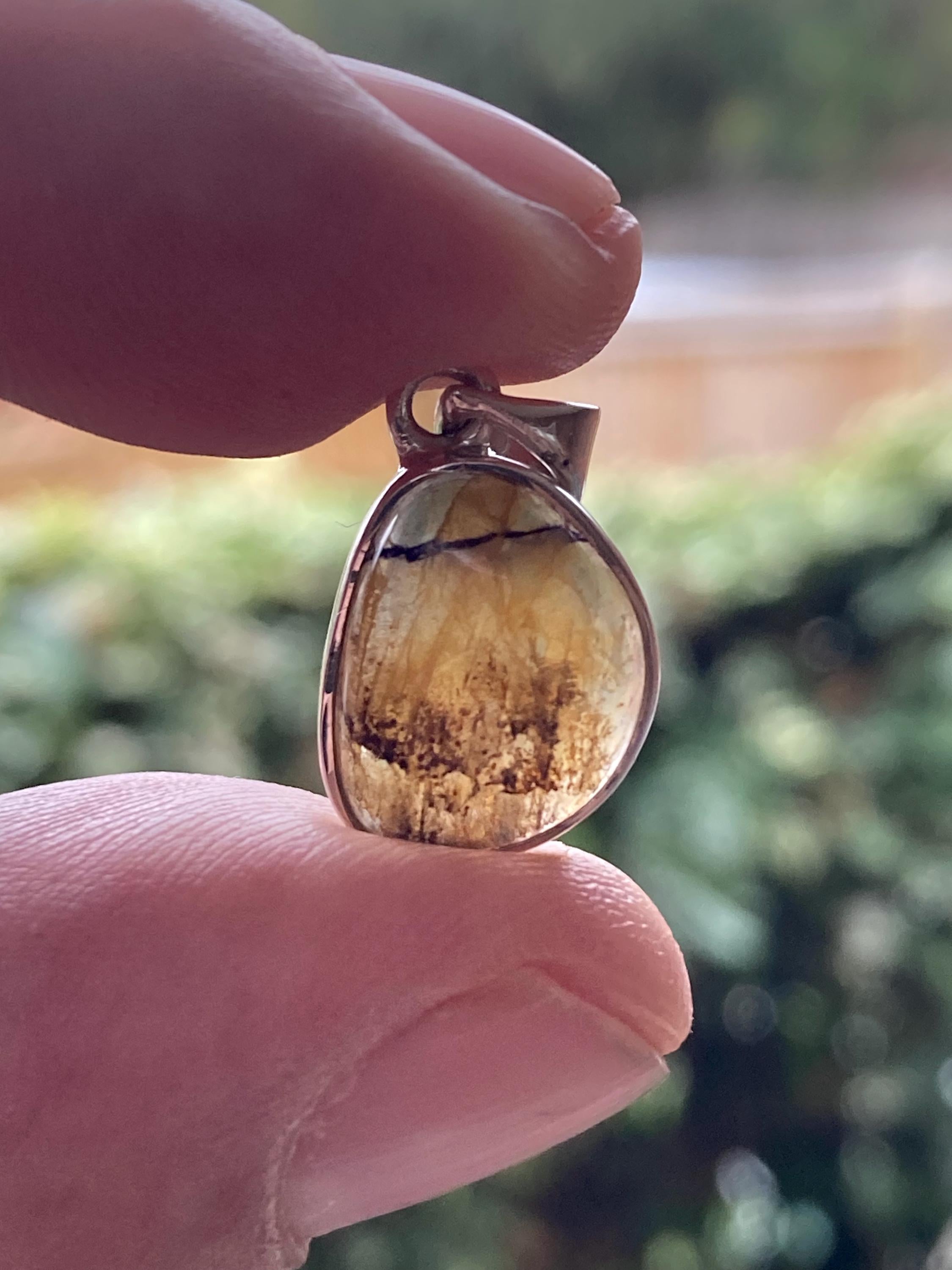 Blue John Silver Teardrop Pendant 1.5cm x 1.3cm