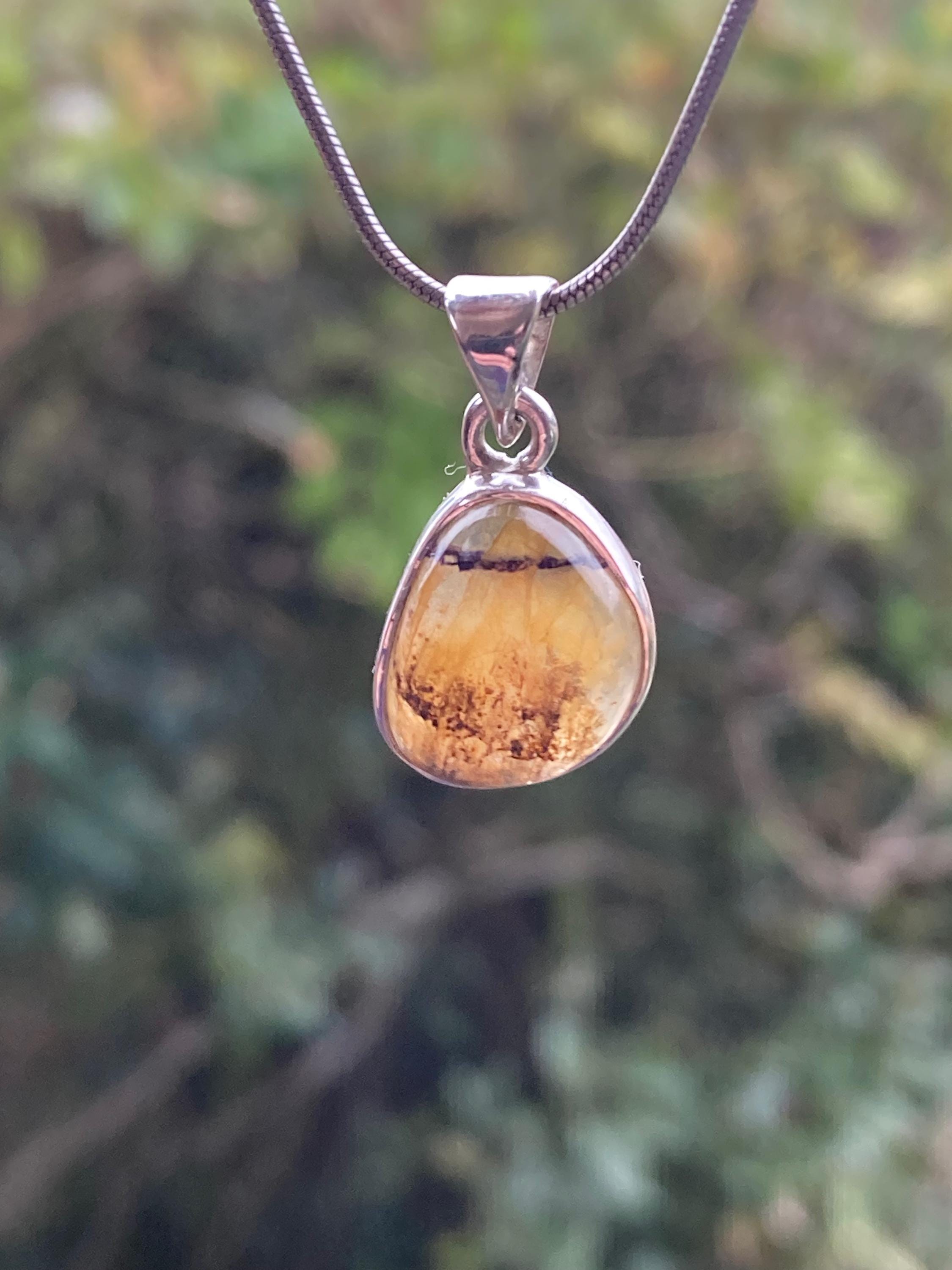 Blue John Silver Teardrop Pendant 1.5cm x 1.3cm