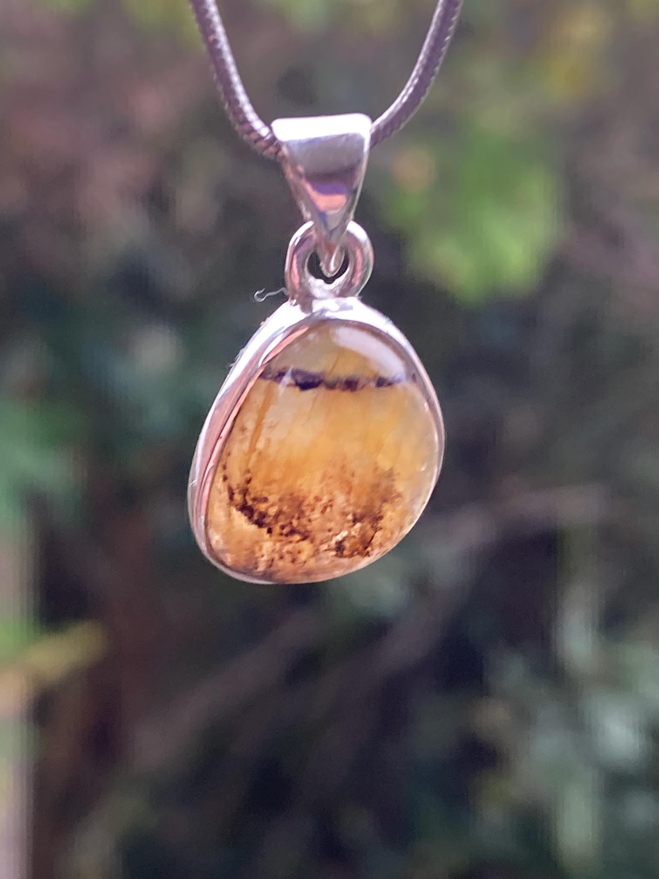 Blue John Silver Teardrop Pendant 1.5cm x 1.3cm