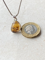 Blue John Silver Teardrop Pendant 1.5cm x 1.3cm