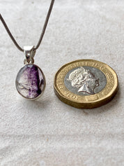 Blue John Sterling Silver Teardrop Pendant 1.6cm x 1.2cm