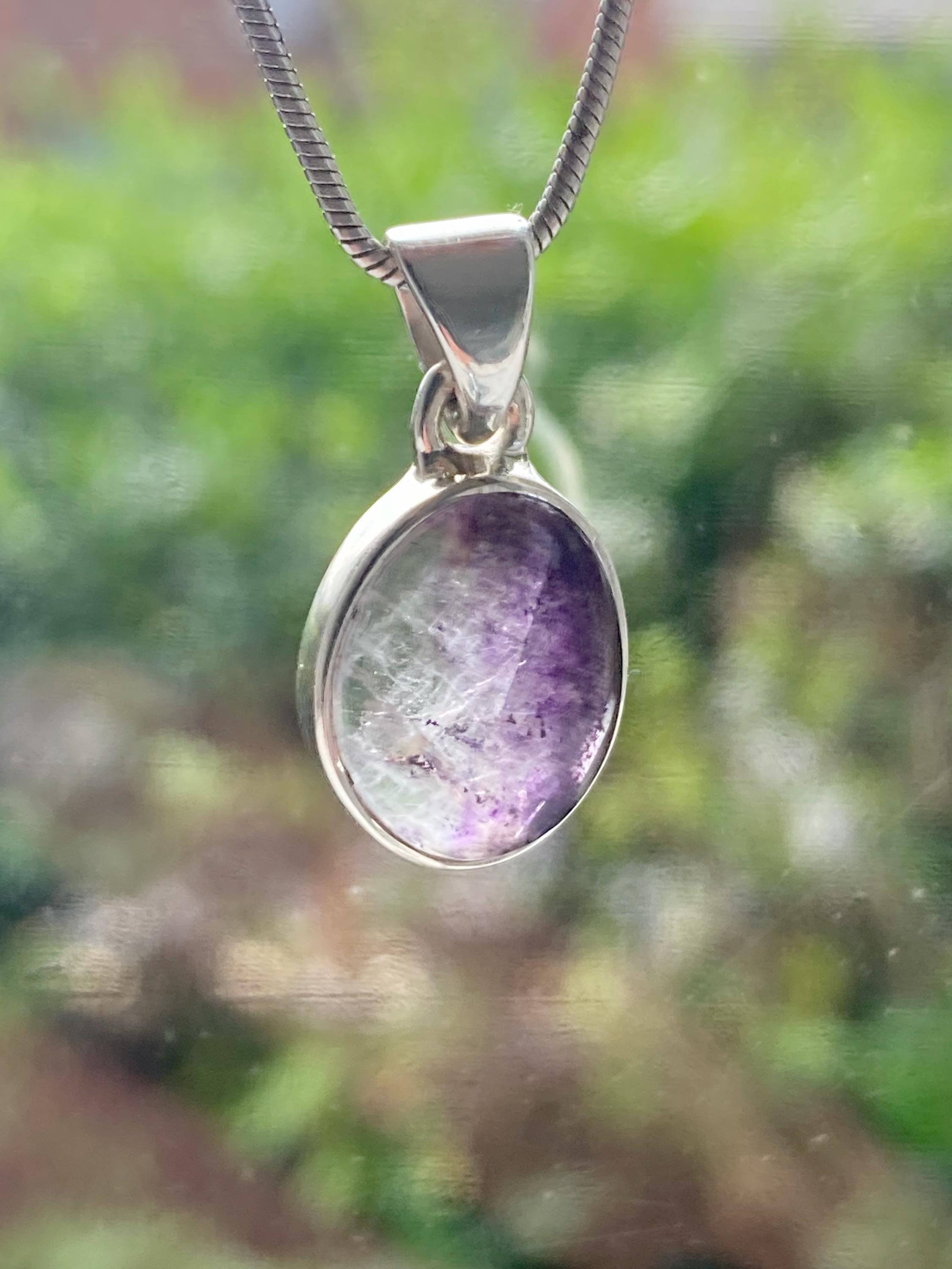 Blue John Sterling Silver Teardrop Pendant 1.6cm x 1.2cm