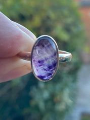 Blue John Silver Oval Ring 15 mm x 10 mm