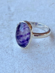 Blue John Silver Oval Ring 15 mm x 10 mm