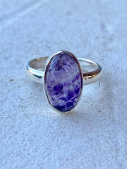 Blue John Silver Oval Ring 15 mm x 10 mm