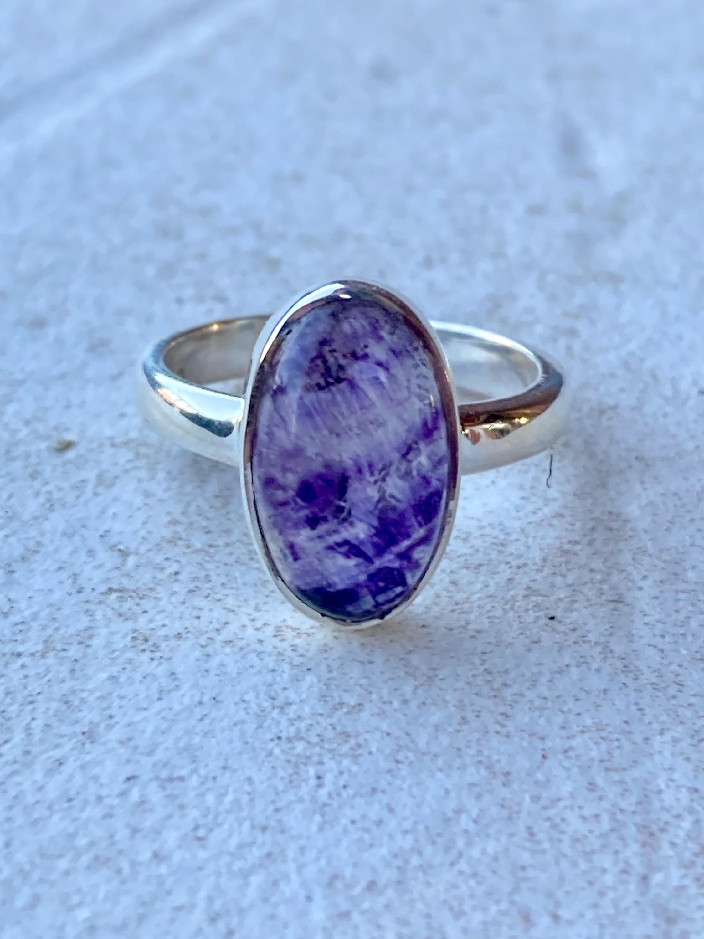 Blue John Silver Oval Ring 15 mm x 10 mm