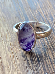 Blue John Silver Oval Ring 15 mm x 10 mm