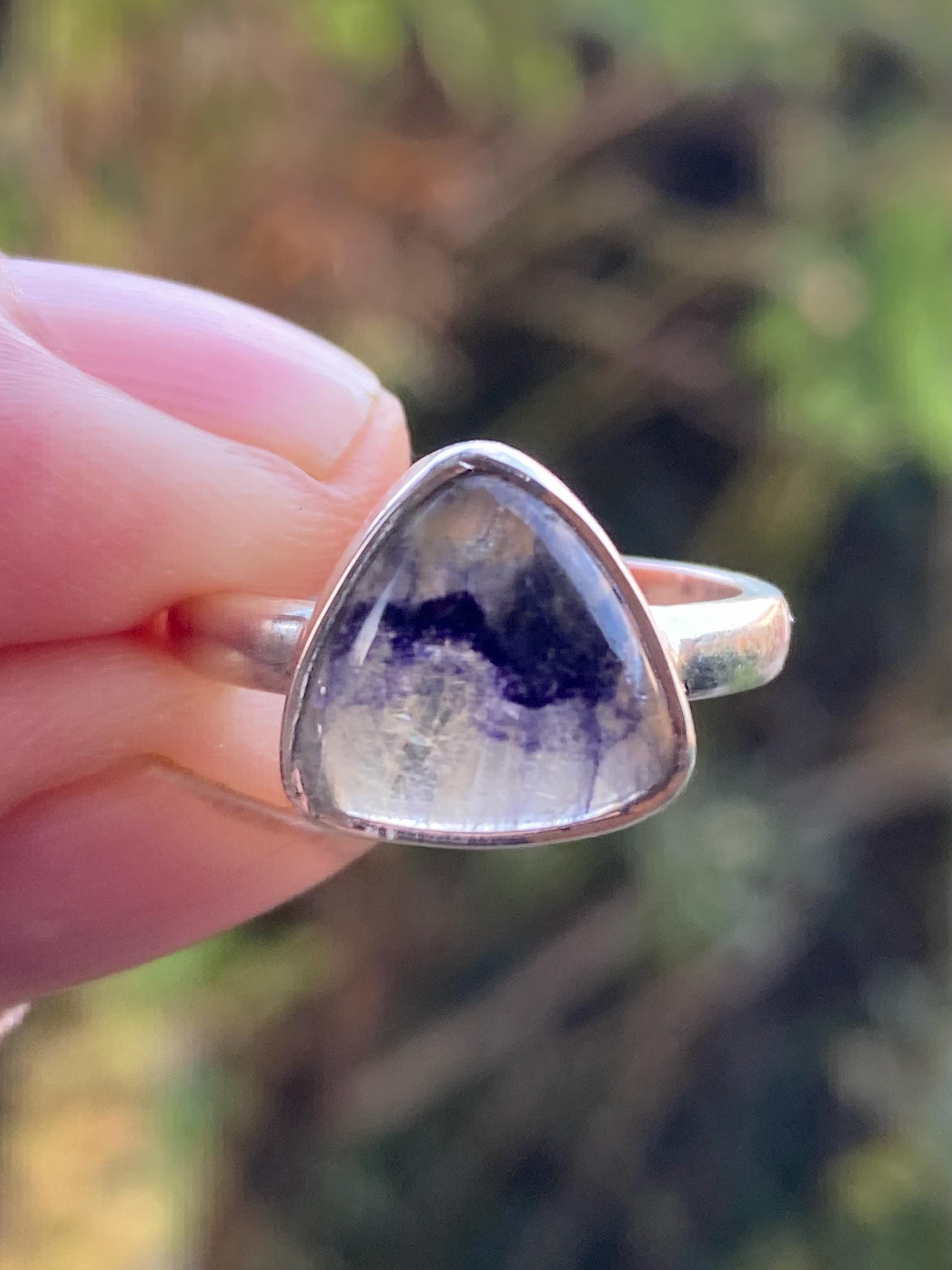 Blue John Silver Oval Ring 13mm x 13mm