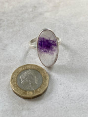 Blue John Silver Handmade Oval Ring