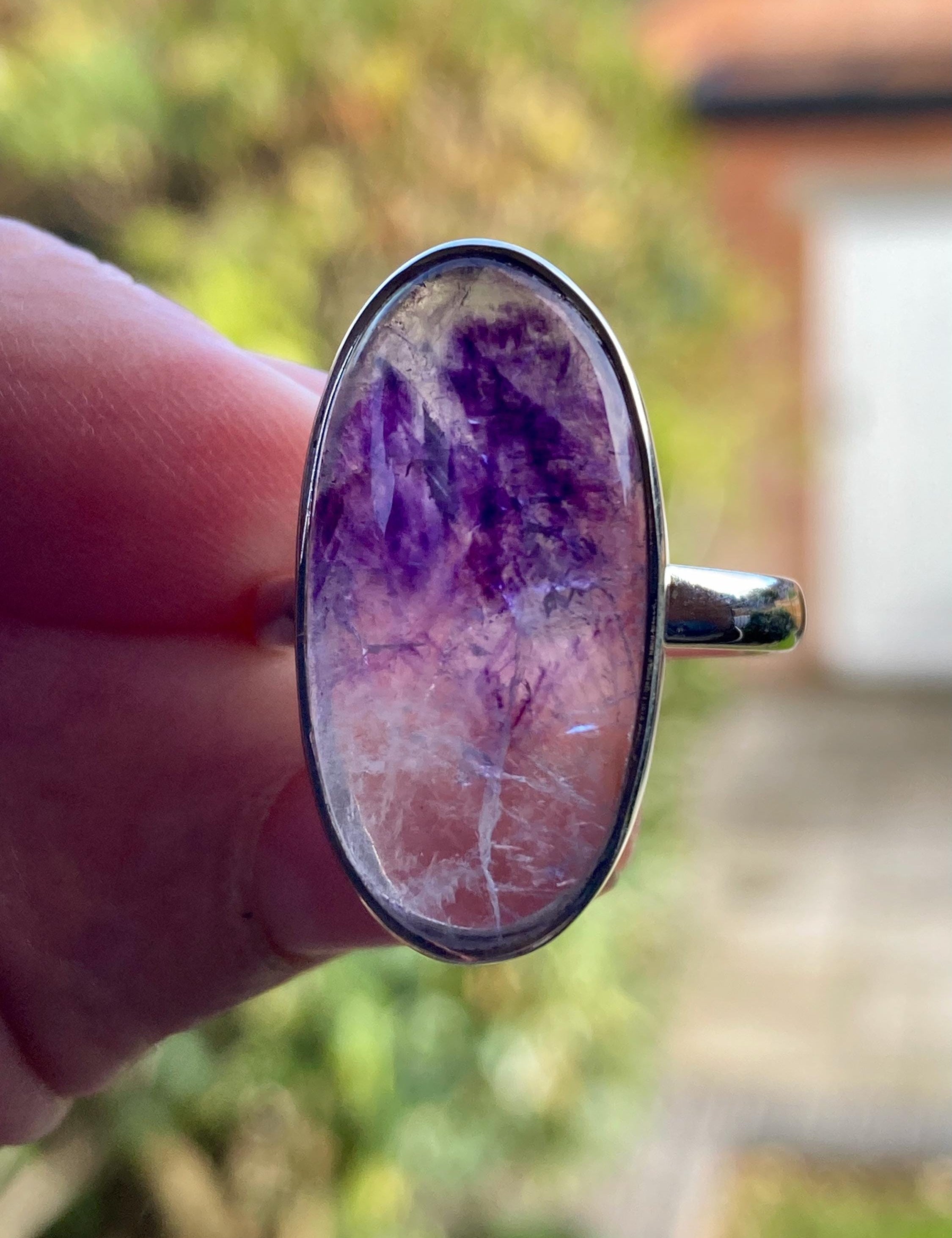 Blue John Silver Handmade Oval Ring