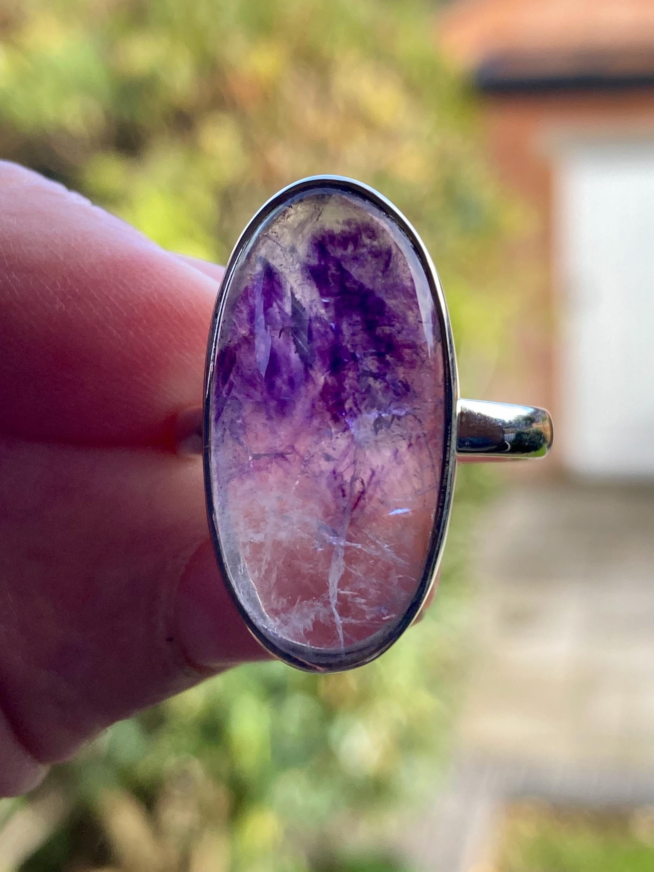 Blue John Silver Handmade Oval Ring