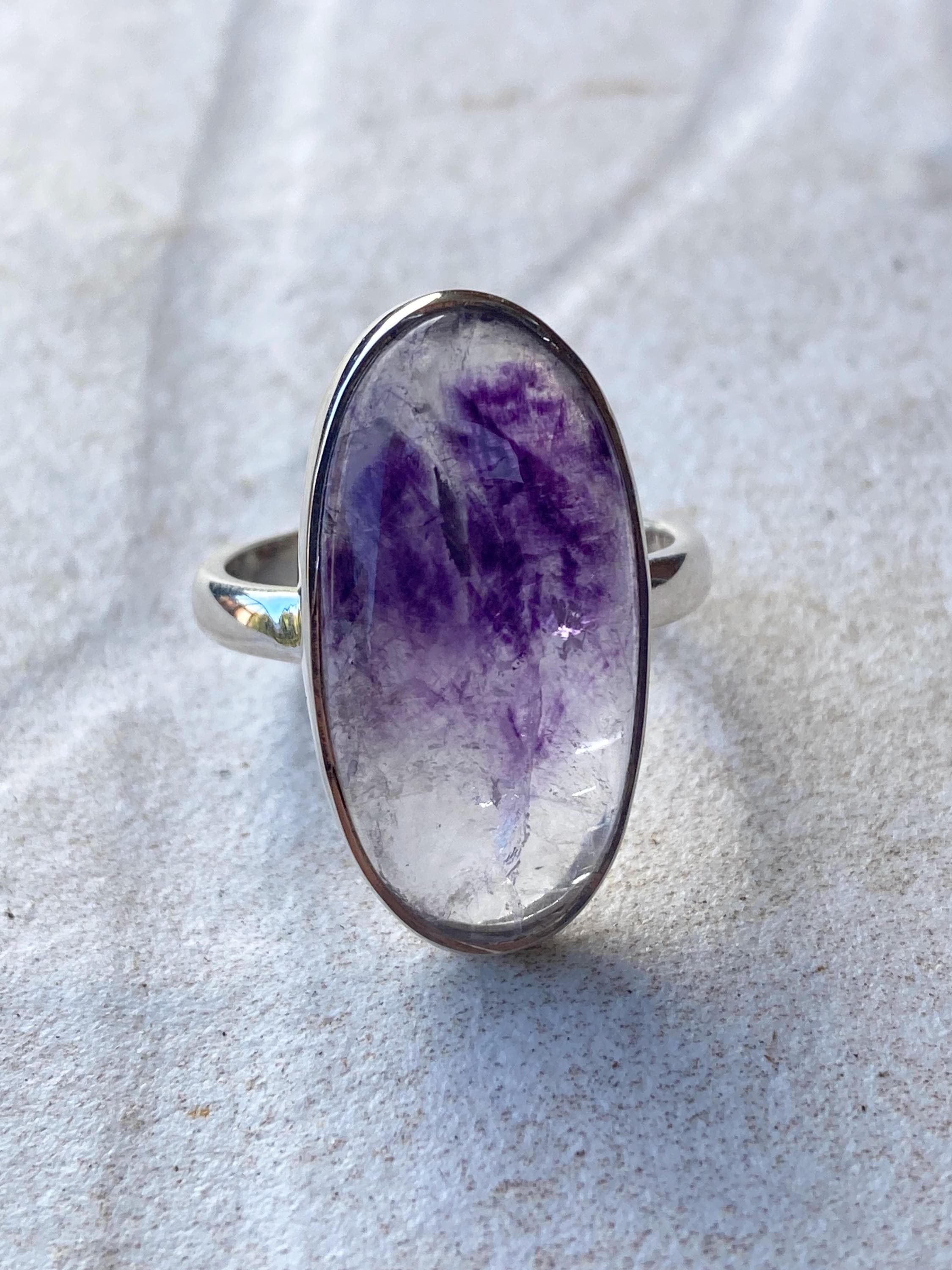 Blue John Silver Handmade Oval Ring