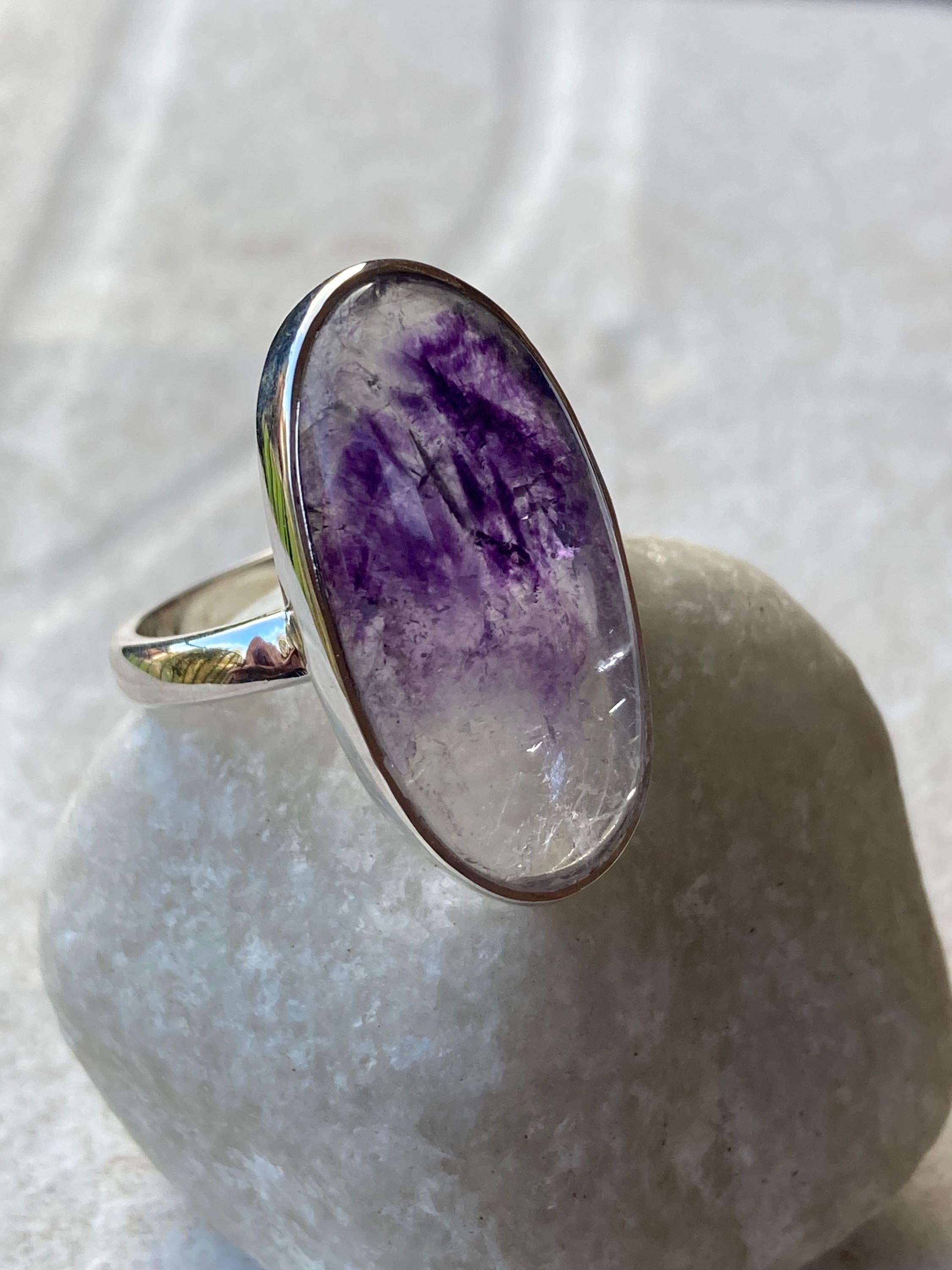 Blue John Silver Handmade Oval Ring