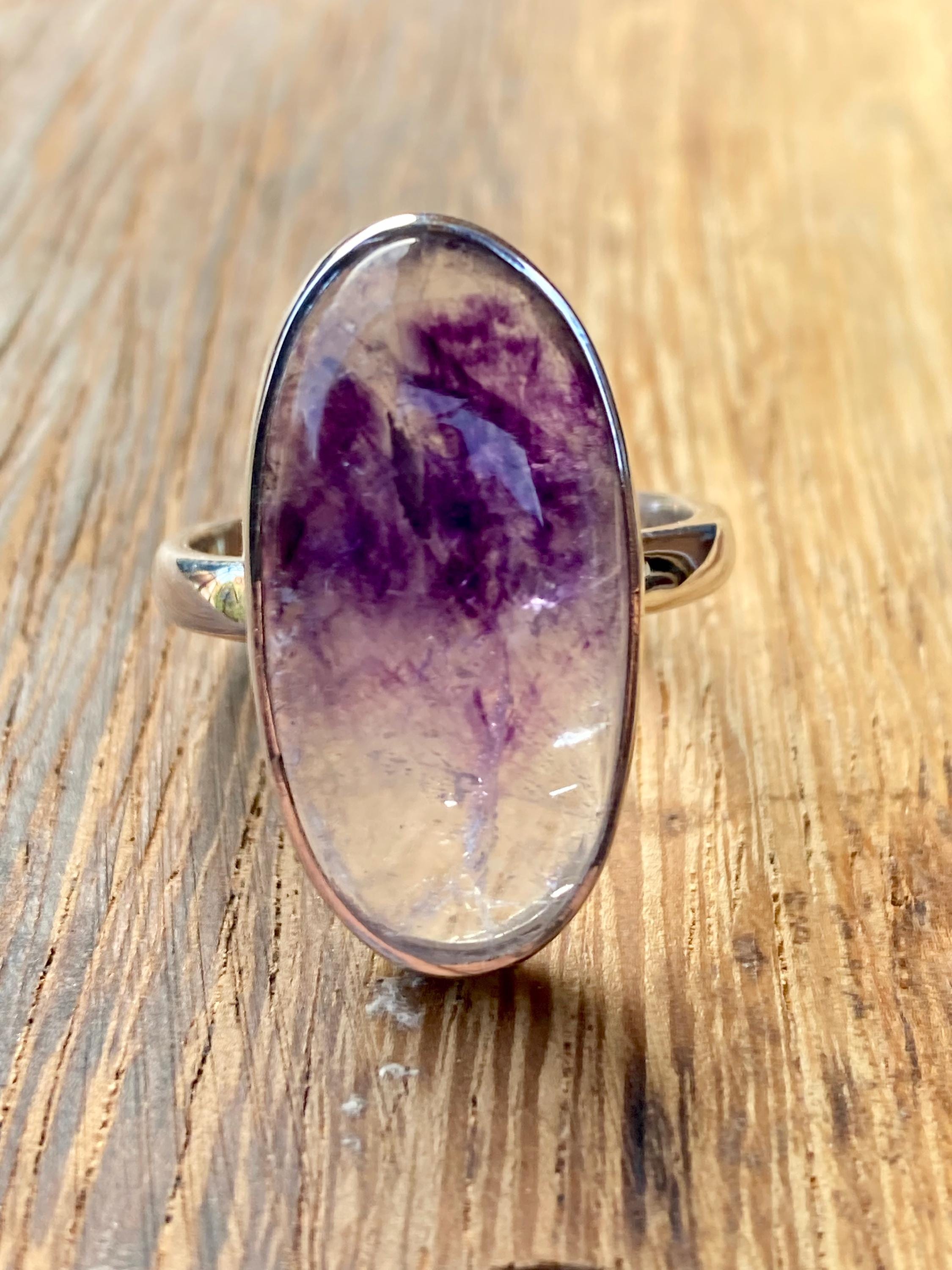 Blue John Silver Handmade Oval Ring