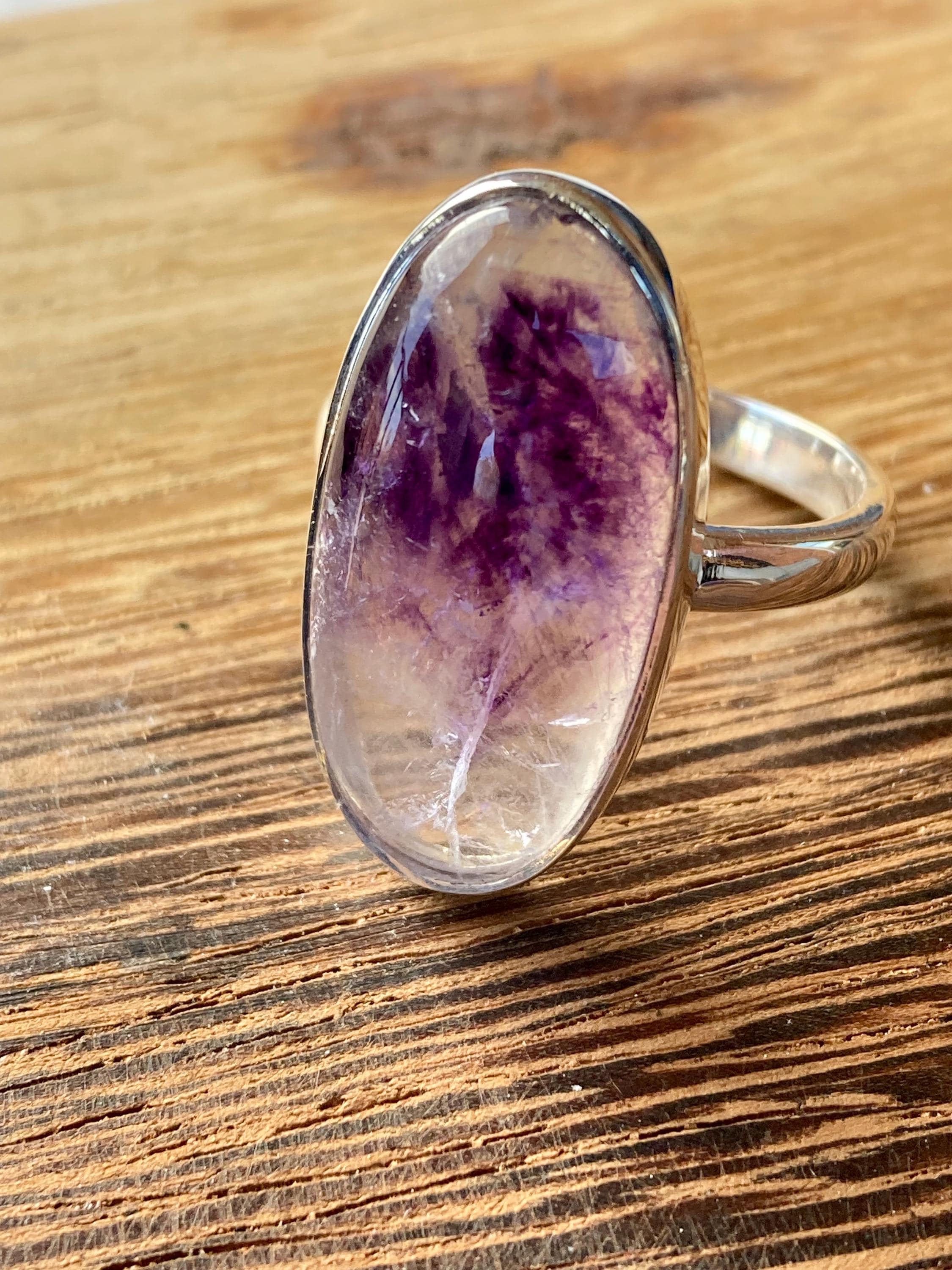 Blue John Silver Handmade Oval Ring