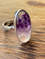 Blue John Silver Handmade Oval Ring