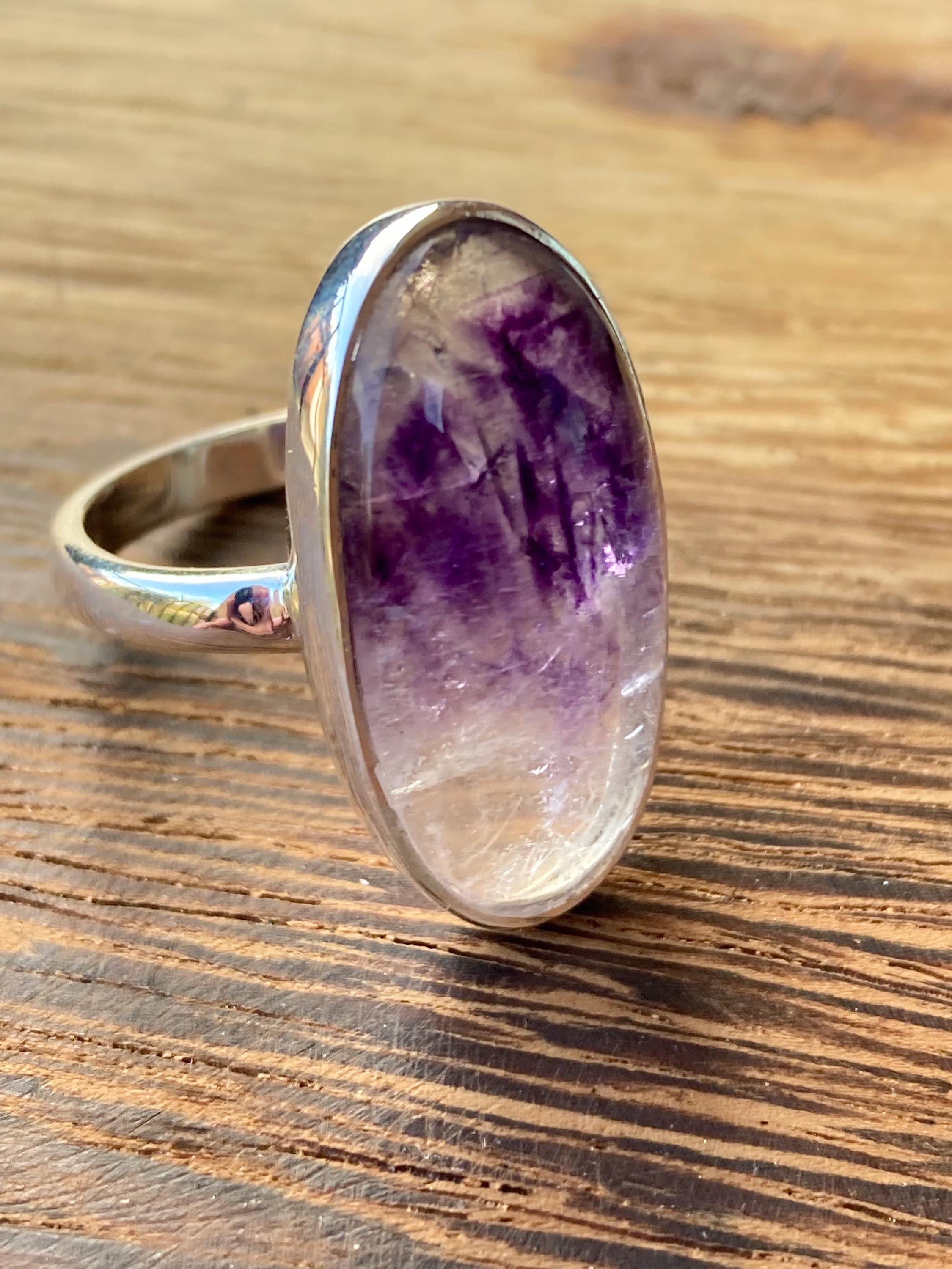Blue John Silver Handmade Oval Ring