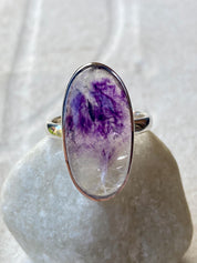 Blue John Silver Handmade Oval Ring