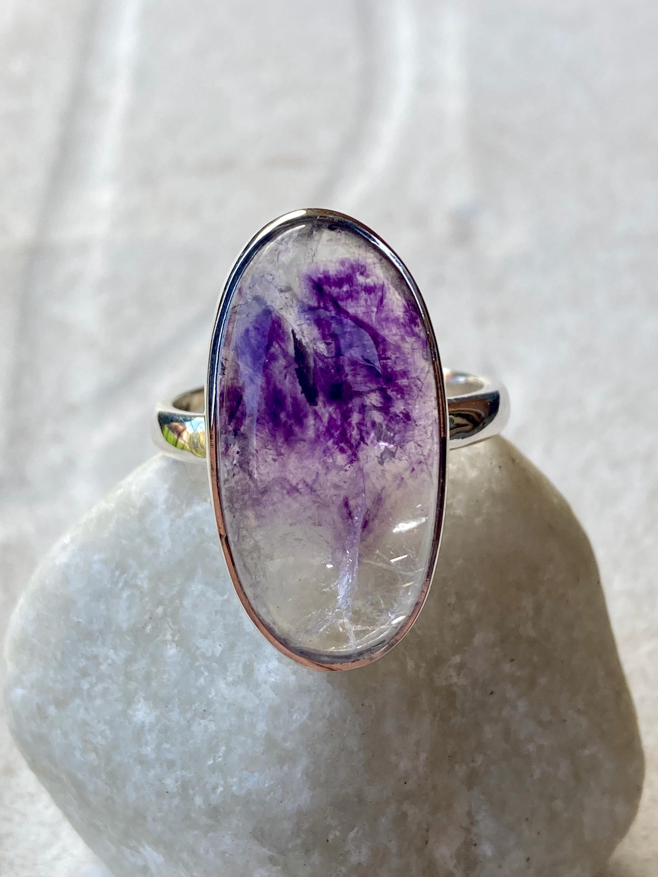 Blue John Silver Handmade Oval Ring