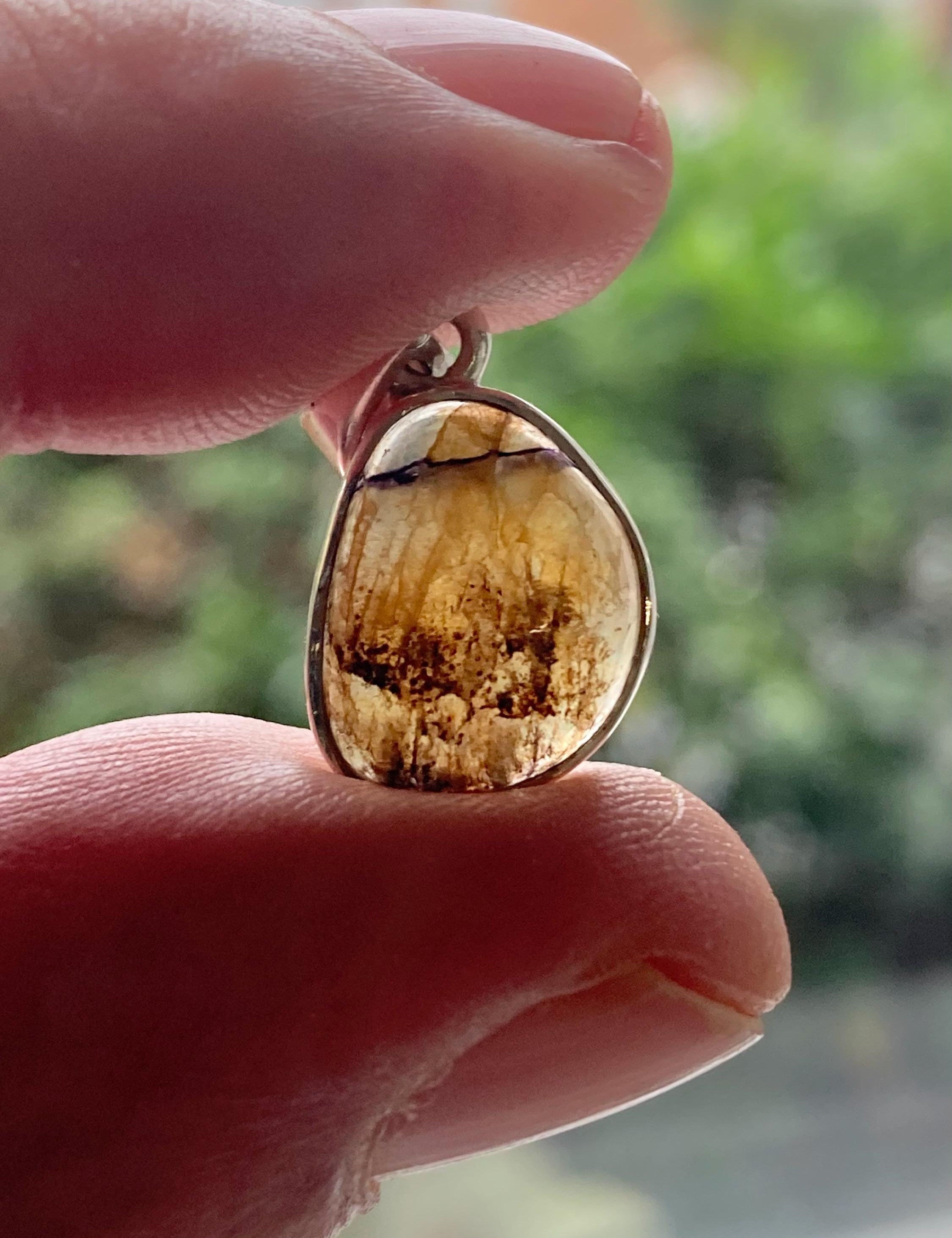 Blue John Silver Teardrop Pendant 1.5cm x 1.3cm