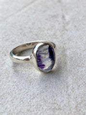 Blue John Silver Oval Ring 13 mm x 10 mm