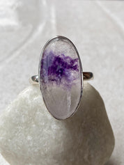 Blue John Silver Handmade Oval Ring