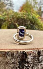 Blue John Silver Baguette Ring