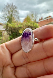 Blue John Silver Handmade Oval Ring