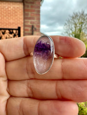 Blue John Silver Handmade Oval Ring