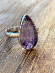 Blue John Silver Teardrop Ring - Extremely Rare