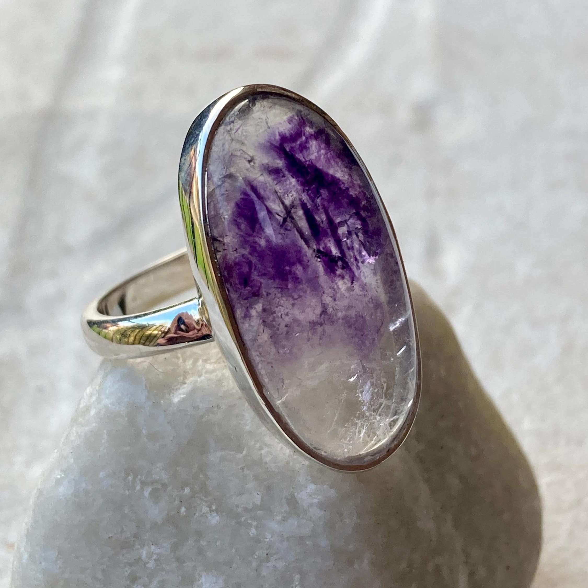 Blue John Silver Handmade Oval Ring